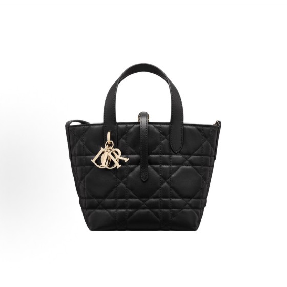 DIOR Toujours Indigenous bag, basket bag, single-shoulder crossbody bag, handbag, small size for women, black